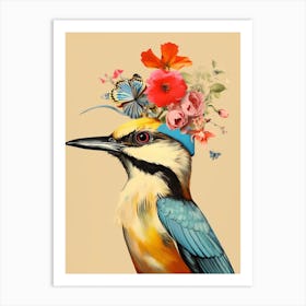 Bird With A Flower Crown Swallow 1 Art Print