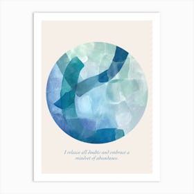 Affirmations I Release All Doubts And Embrace A Mindset Of Abundance Art Print