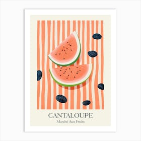 Marche Aux Fruits Cantaloupe Fruit Summer Illustration 4 Art Print