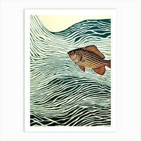 Sea Robin Linocut Art Print