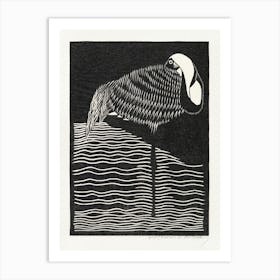 White Necked Crane (1927) , Samuel Jessurun Art Print