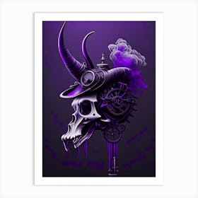 Animal Skull Purple Stream 3 Punk Art Print