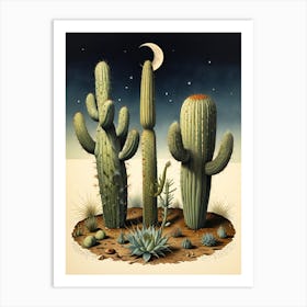 William Morris Cactus At Night Art Print