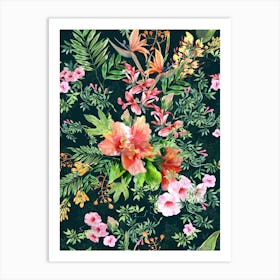 Tropical Holiday Print with Hybiscus Art Print