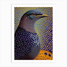 Cuckoo Pointillism Bird Art Print