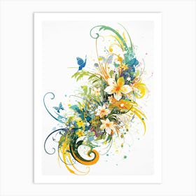 Abstract Flower Painting 1 Art Print