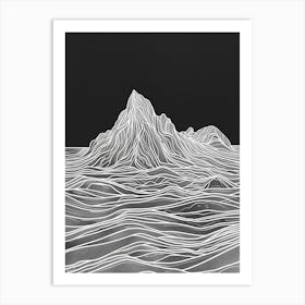 Ben Vane Mountain Line Drawing 3 Art Print