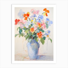 Flower Painting Fauvist Style Impatiens 4 Art Print