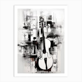 Music Abstract Black And White 4 Art Print