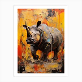 Rhinoceros Abstract Expressionism 3 Art Print