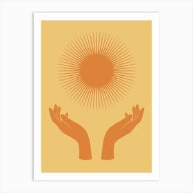 Boho Sun And Hands Art Print