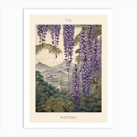 Fuji Wisteria 2 Japanese Botanical Illustration Poster Art Print