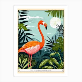 Greater Flamingo Ria Celestun Biosphere Reserve Tropical Illustration 4 Poster Art Print
