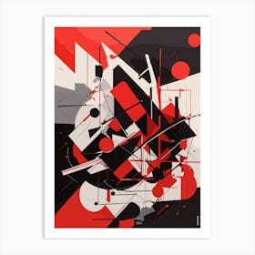 Abstract Painting Modern red and black art Art Print