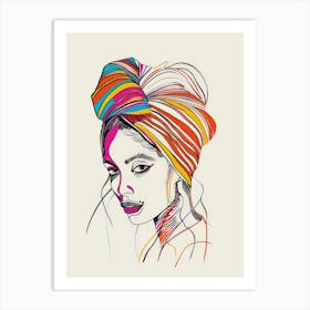 African Woman In A Turban 23 Art Print