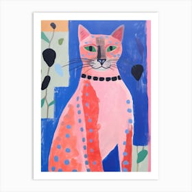 Playful Illustration Of Puma For Kids Room 2 Art Print