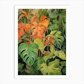 Tropical Plant Painting Philodendron 1 Art Print