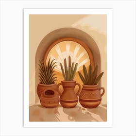 Pots Of Plants Art Print