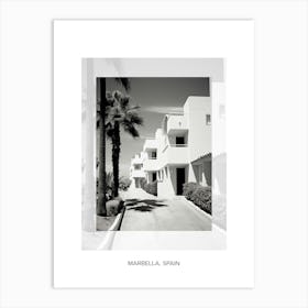 Poster Of Marbella, Spain, Black And White Old Photo 4 Art Print