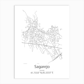 Sagarejo,Georgia Minimalist Map Art Print