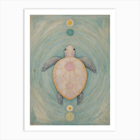 Turtle In Pastel Colours Art Print