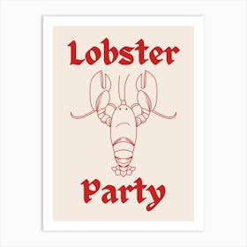 Lobster Party Red Art Print