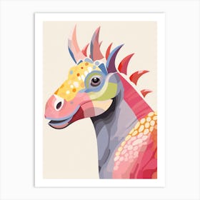 Colourful Dinosaur Parasaurolophus 2 Art Print