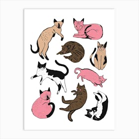 Cats Minimalistic Art Print