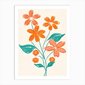 Orange Flowers 2 Art Print