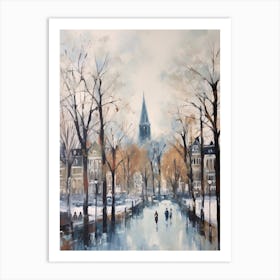 Winter City Park Painting Vondelpark Amsterdam 3 Art Print