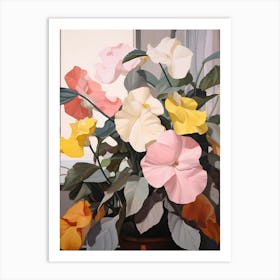 Impatiens 2 Flower Painting Art Print