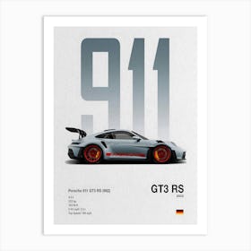 Porsche 911 Gt3 Rs Car Art Print