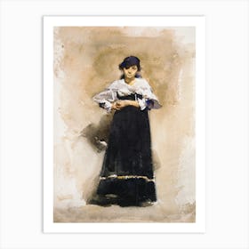 Young Woman With A Black Skirt Early 1880s, John Singer Sargent Art Print