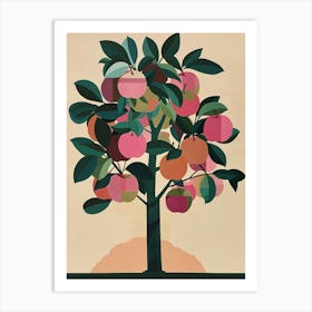 Apple Tree Colourful Illustration 2 Art Print