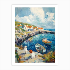 Irish Fishing Village With Dogs 1 Art Print