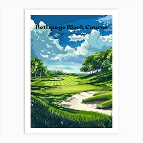 Bethpage Black Course New York Golf Digital Travel Art Art Print