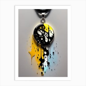 Black And Yellow Abstract Painting 3 Art Print