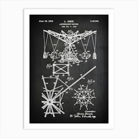 Flyers Patent Print Amusement Park Flyer Ride Patent Flying Amusement Park Ride Poster Decor Blueprint Print Patentprint Er3601 Art Print