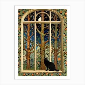 William Morris Cat In The Forest 15 Art Print