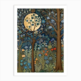 William Morris Moonlight In The Forest 62 Art Print