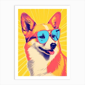 Corgi In Sunglasses 2 Art Print