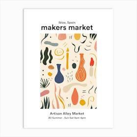 Ibiza, Spain Artisan Alley Market Poster Art Print