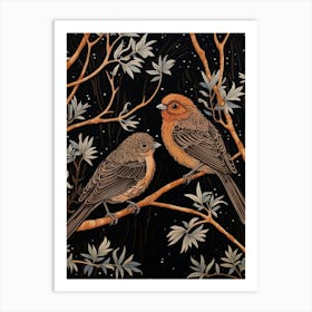 Art Nouveau Birds Poster Finch 3 Art Print