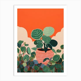 Boho Plant Painting Peperomia Plant 2 Art Print