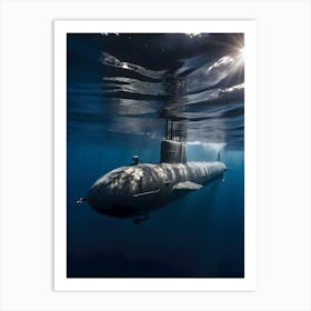 Submarine In The Ocean -Reimagined 1 Art Print