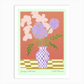 Spring Collection Wild Flowers Lilac Tones In Vase 3 Art Print