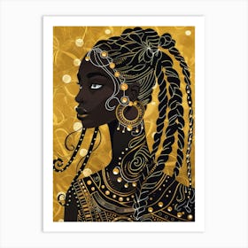 African Woman With Braids 3 Art Print