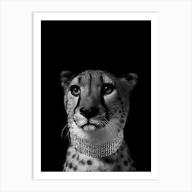 Cheetah Black And White Art Print