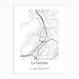 La Farlede,France Minimalist Map Art Print