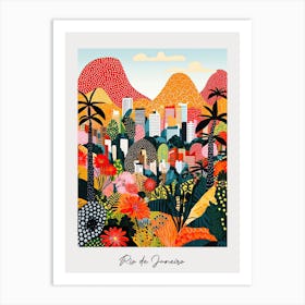 Poster Of Rio De Janeiro, Illustration In The Style Of Pop Art 3 Art Print